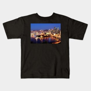 City at Night - Pittsburgh, PA Kids T-Shirt